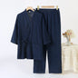 Cotton Couple Kimono Robes with Long Trousers Set