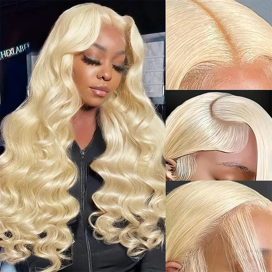 613 Body Wave Lace Frontal Wig Human Hair Blonde 30 Inch