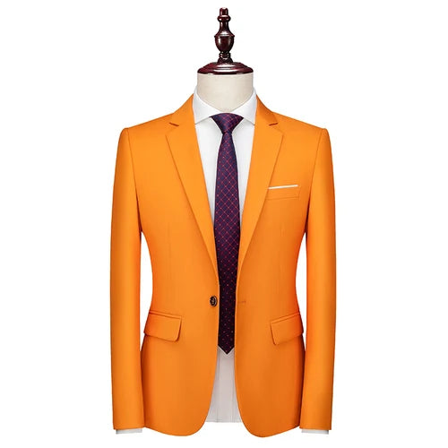Bright Green Men's Blazer, Polyester Slim Fit Jacket