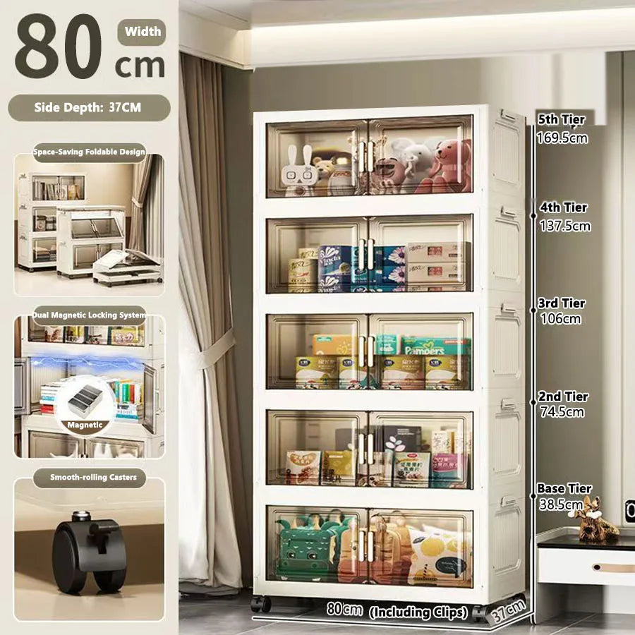Large Capacity Plastic Folding Storage Cabinet