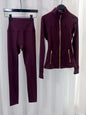 Gold Zipper Jacket and Yoga Pants Set