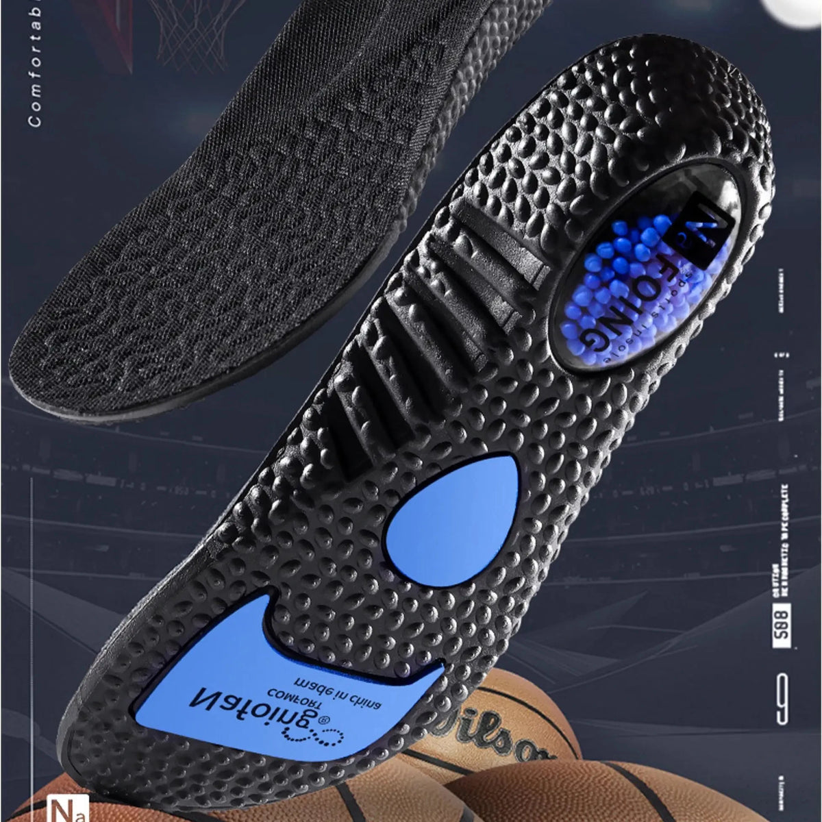 High Elastic EVA Shock Absorption Insoles for Running