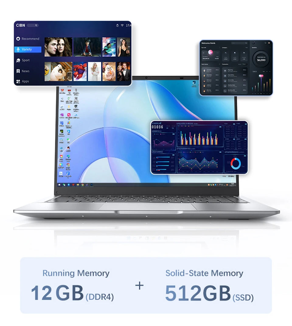 14.1 Inch Ultra Slim Laptop with Intel Atom A3950