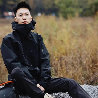 Three Layer Waterproof Windbreaker Jacket for Camping