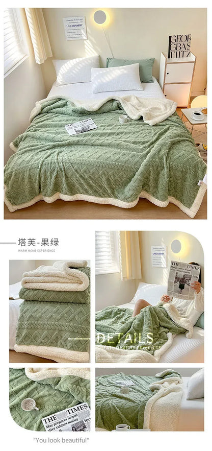 Soft Woolen Blanket, 100% Polyester, Striped Design