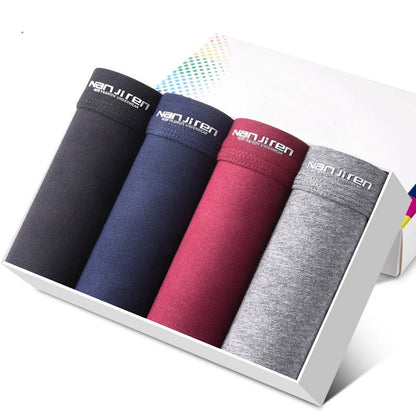 Men's Cotton Boxer Shorts Underwear 4Pcs Set