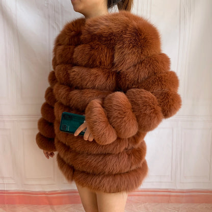 4in1 Real Fox Fur Coat for Women