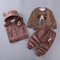 Baby Boys Cartoon Dog Fleece Vest Coat Pants Set
