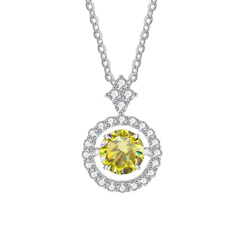 Moissanite Pendant Necklace for Women in Sterling Silver