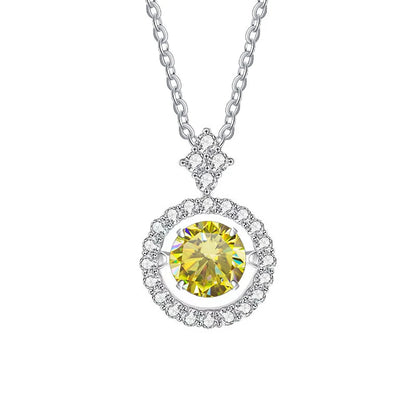 Moissanite Pendant Necklace for Women in Sterling Silver