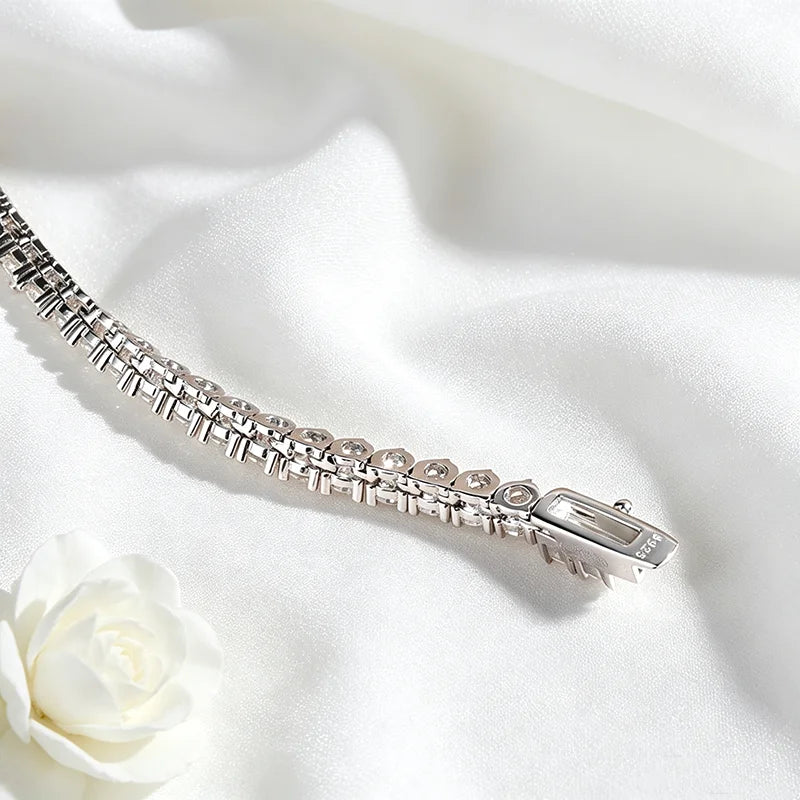 Moissanite Tennis Necklace in 925 Sterling Silver