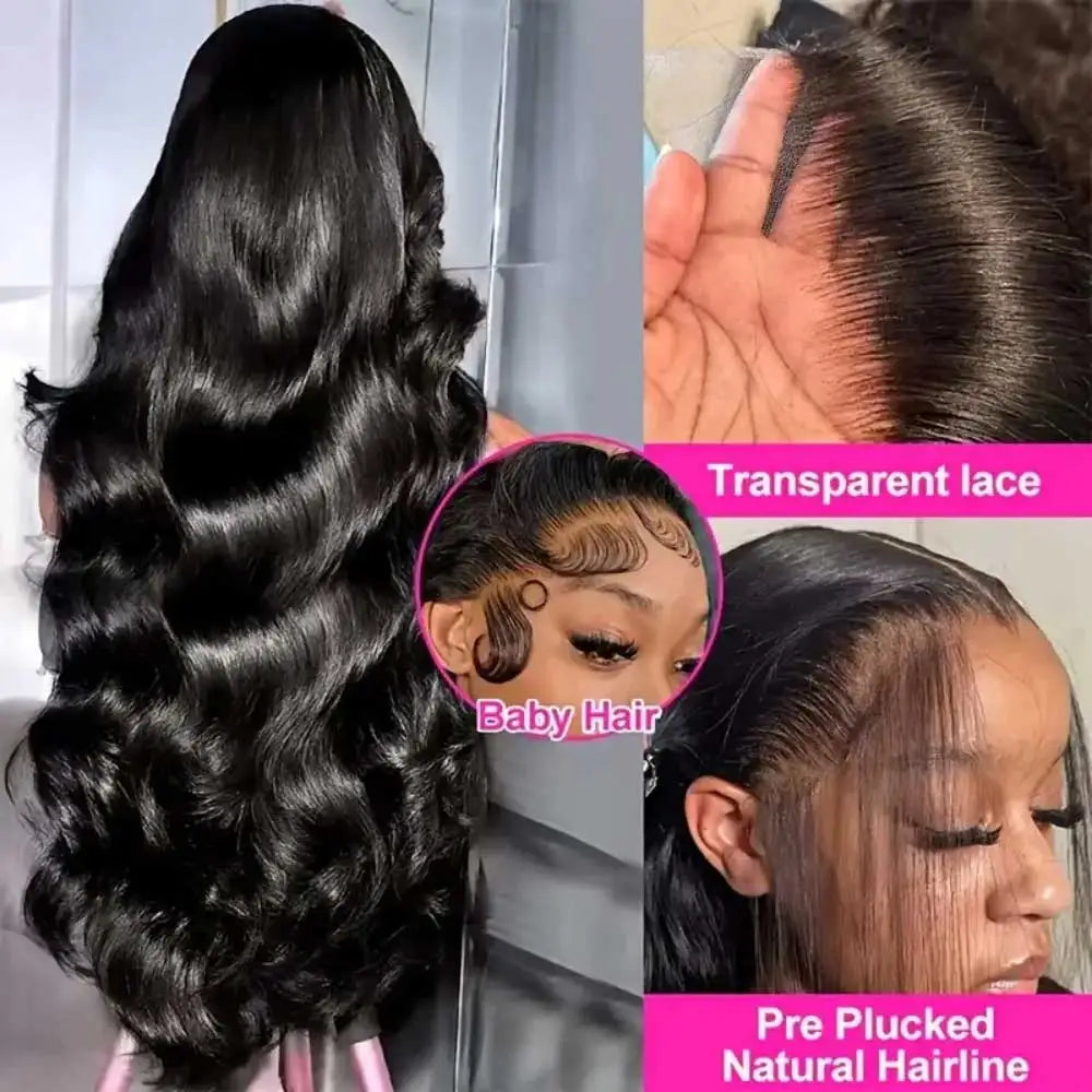 250% Body Wave Human Hair Wig 13x4 13x6 Lace Frontal