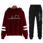 Womens Casual Stripe Hoodie and Sweatpants Set