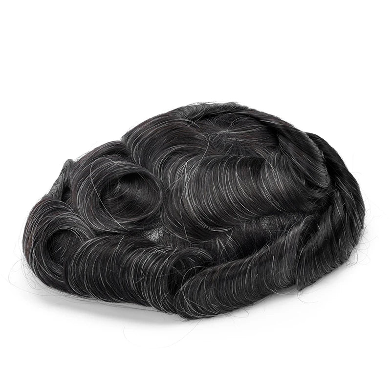 Topunique Swiss Lace Men Toupee Hair Replacement System