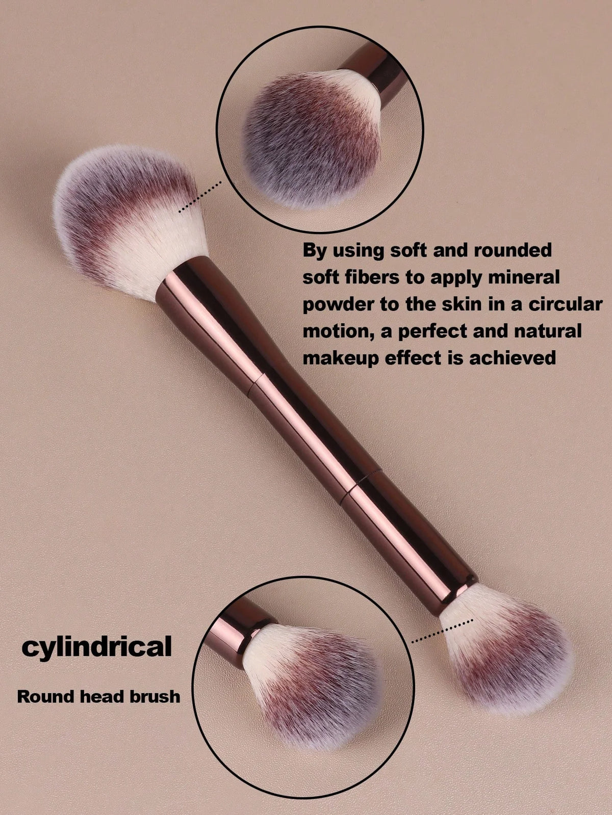 7pcs Makeup Brush Set with Wool Fiber Bristles