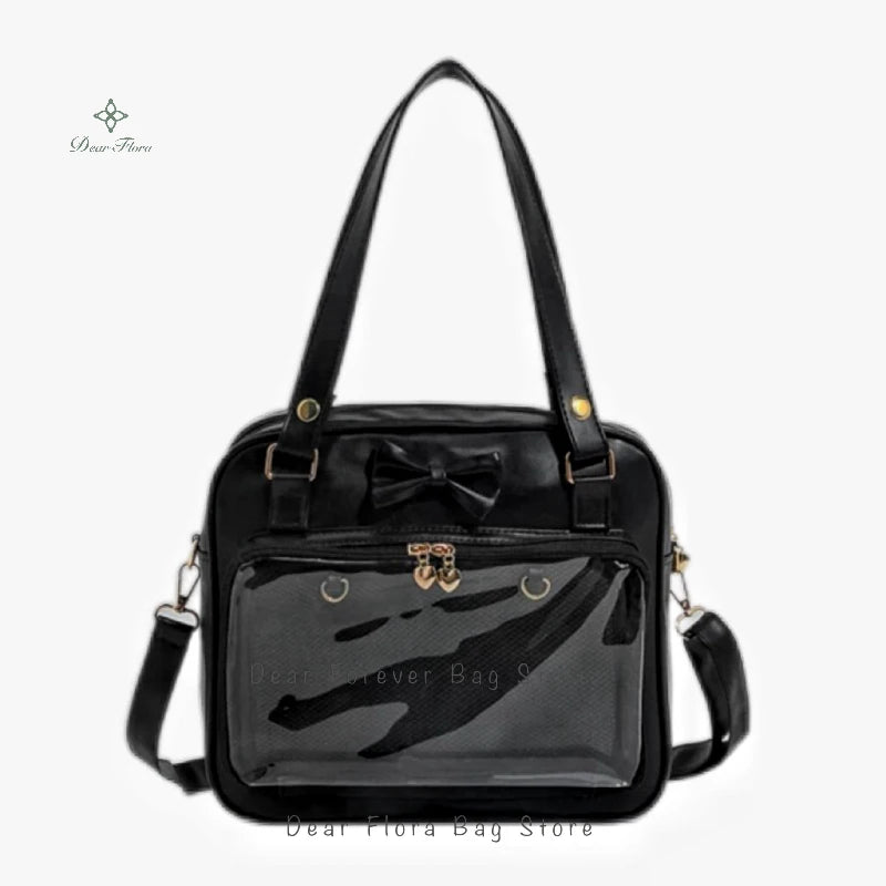 Y2K Transparent Bow Ita Bag Women Crossbody Handbag