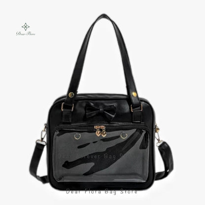 Y2K Transparent Bow Ita Bag Women Crossbody Handbag