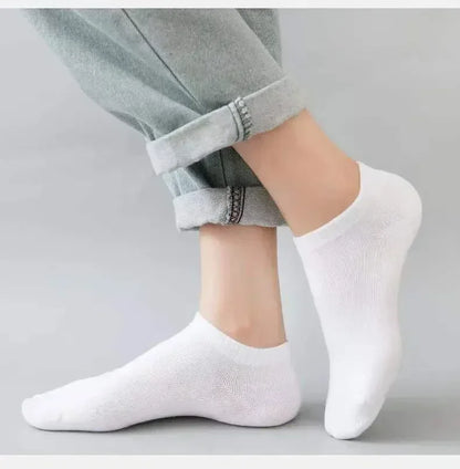 Unisex Ankle Socks Cotton Breathable Sports Black White Gray