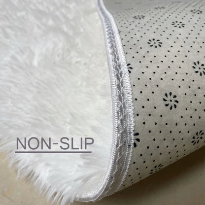 Round Plush Shag Carpet for Kids Room Decor