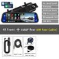 10 Inch 4K Dash Cam Rearview Mirror with GPS and WiFi