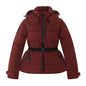 Women's Hooded Padded Winter Parka with Belt