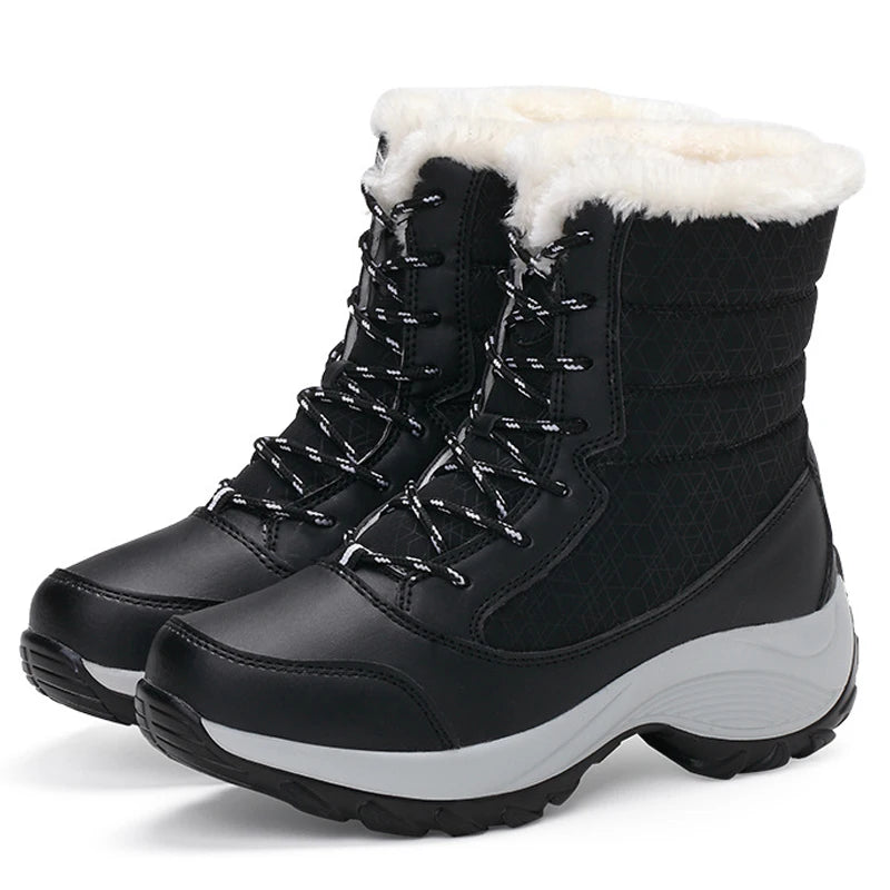 Women’s Waterproof Ankle Snow Boots with Fur Lining