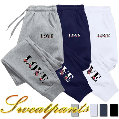 Womens LOVE Letter Print Casual Sweatpants