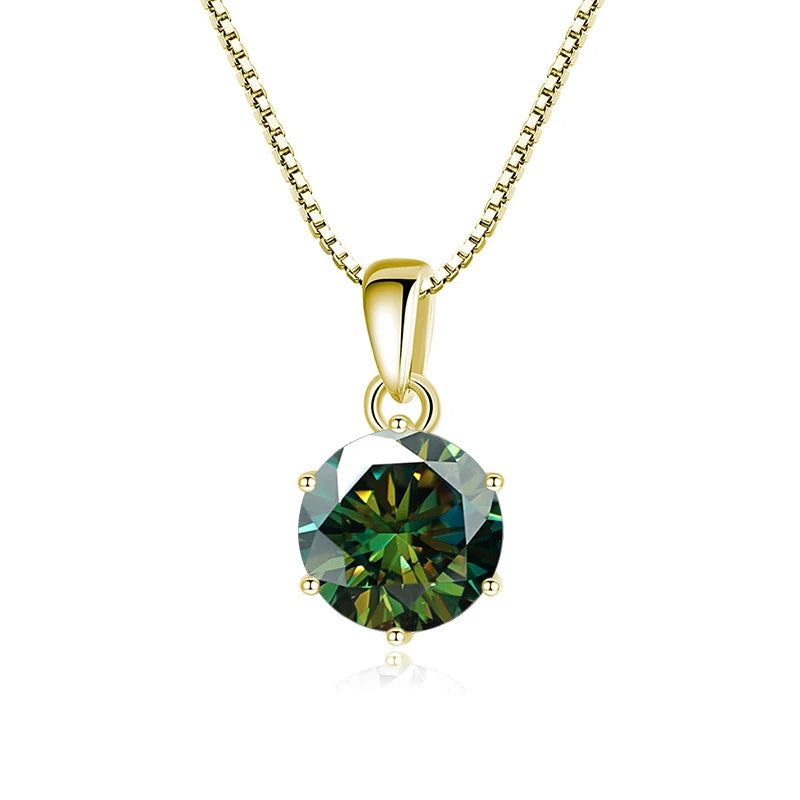 Moissanite Pendant Necklace 925 Sterling Silver Women