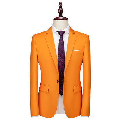 Bright Green Men's Blazer, Polyester Slim Fit Jacket