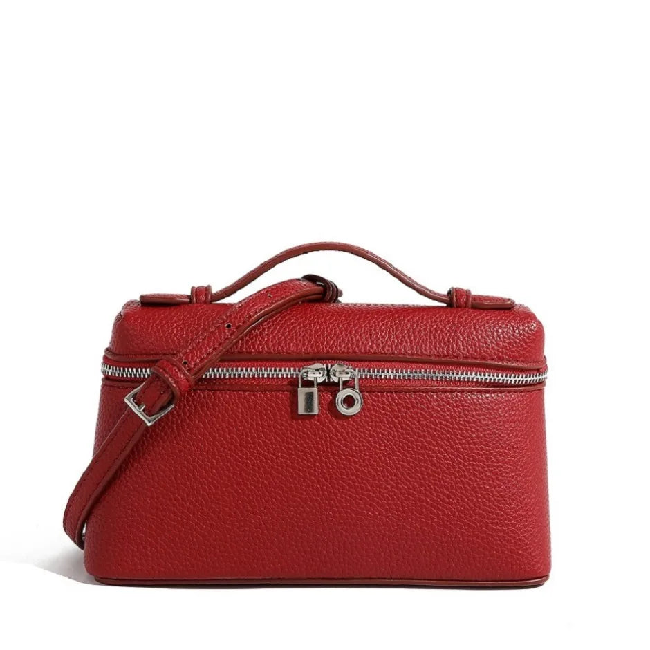 Lychee Grain Patent Leather Shoulder Bag for Women