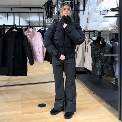 Hooded One-Piece Ski Jumpsuit for Women Windproof Outwear