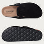Genuine Leather Clogs with Cork Footbed for Women
