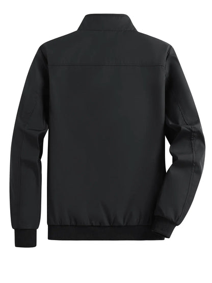 Men's Casual Zipper Jacket in Polyester for Spring and Autumn