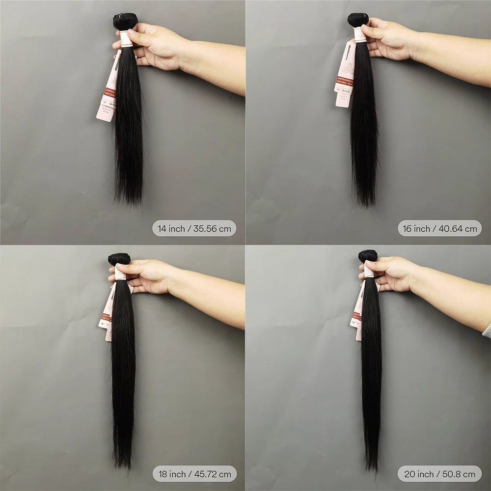 Straight Human Hair Bundles 10-30 Inch Natural Black