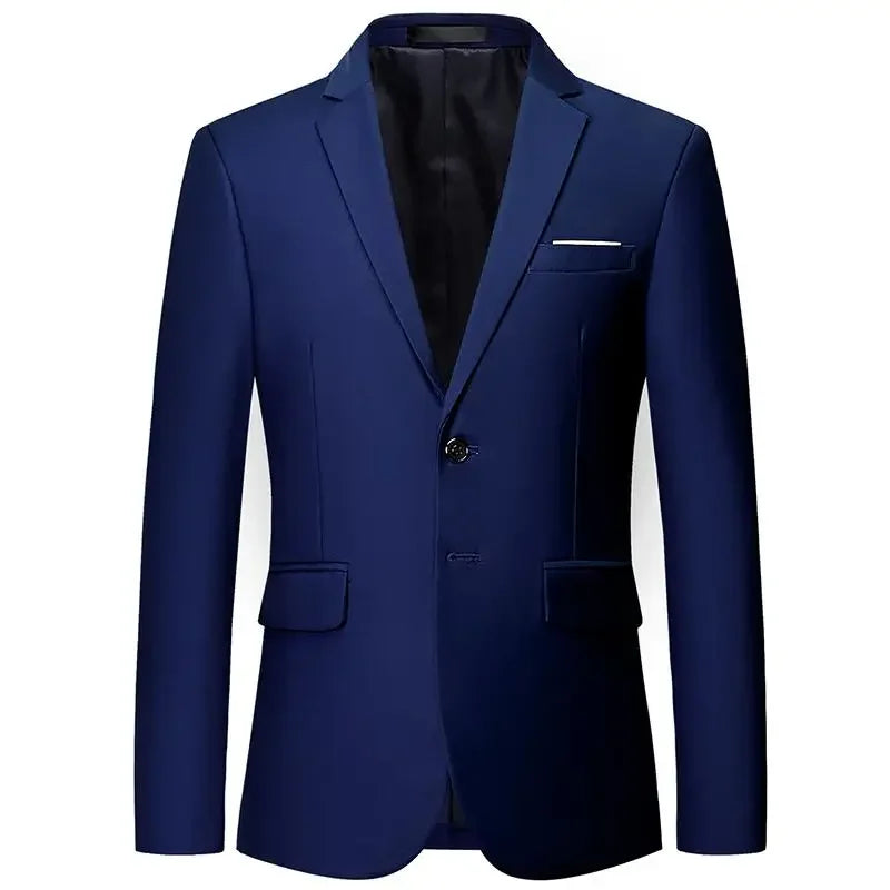 Men's White Formal Suit Jacket with Long Sleeves