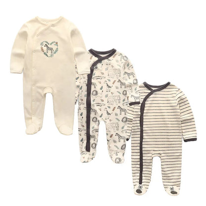 Kiddiezoom Unisex Cartoon Long Sleeve Romper 100% Cotton