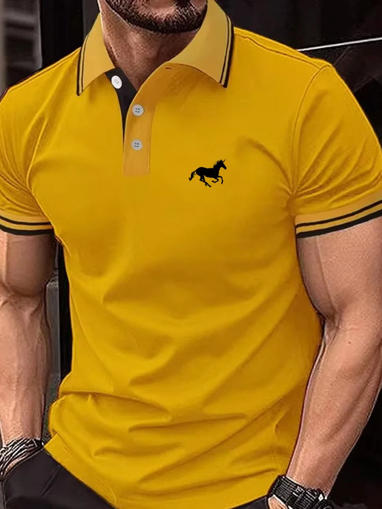 Men's Casual Short Sleeve Polo Shirt Summer Top