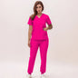 Stretchy V-Neck Nurse Scrub Set Jogger Pants
