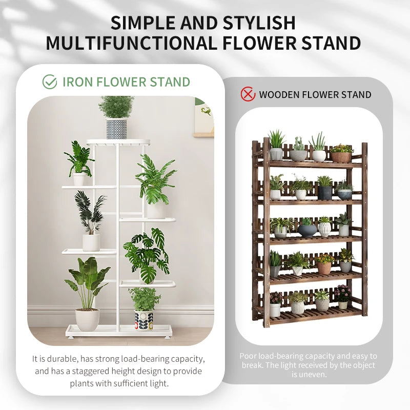 Iron Plant Stand Organizer with 6 Layers for Flowers