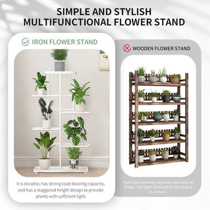 Iron Plant Stand Organizer with 6 Layers for Flowers