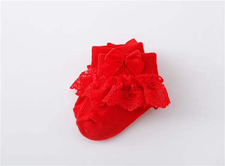 Cotton Lace Baby Socks for Girls 0-24 Months