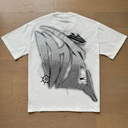 Mixed Emotion Cotton T-Shirt for Couples with Angel Print