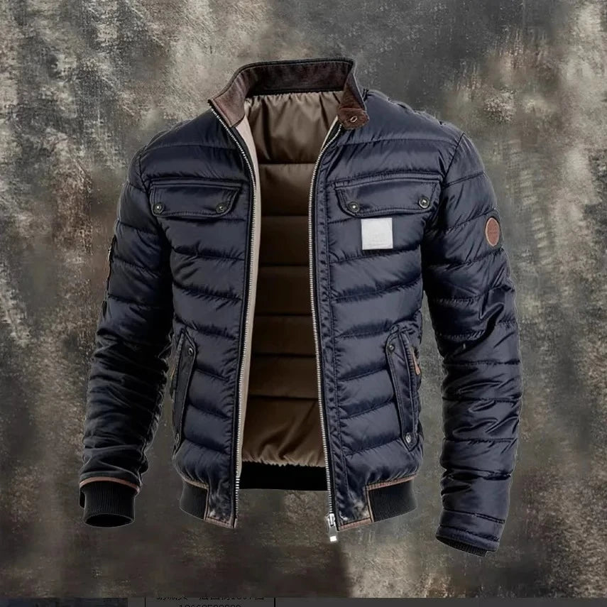Men's Stand-up Collar Cotton Jacket Casual Warm Coat