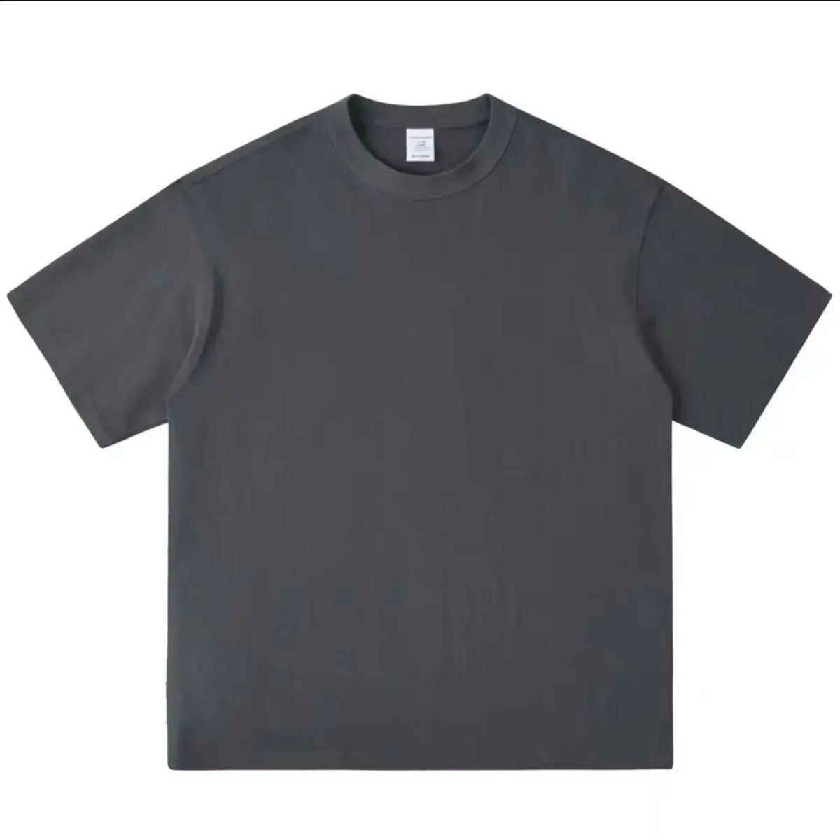 Black White Cotton T-Shirt Heavy-Duty Short Sleeves