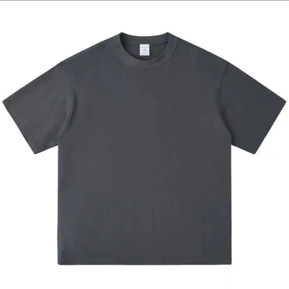 Black White Cotton T-Shirt Heavy-Duty Short Sleeves