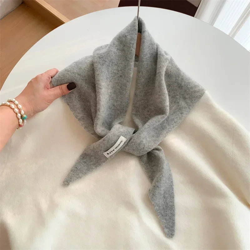 Wool Triangle Scarf for Women - Multi-functional Knitted Scarf
