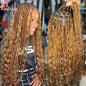 Boho Braided Synthetic Full Lace Wig Blonde Curly Ends