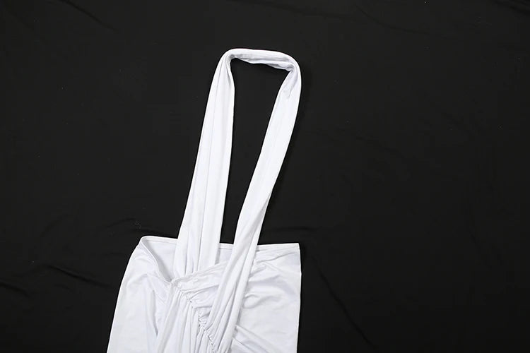 Sexy Halter Dress Women Backless Ankle-Length Polyester
