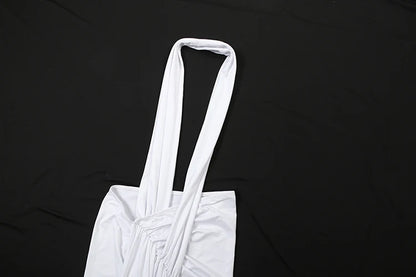 Sexy Halter Dress Women Backless Ankle-Length Polyester