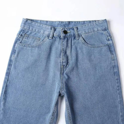 Men's Casual Straight Denim Jeans Blue Black S-3XL